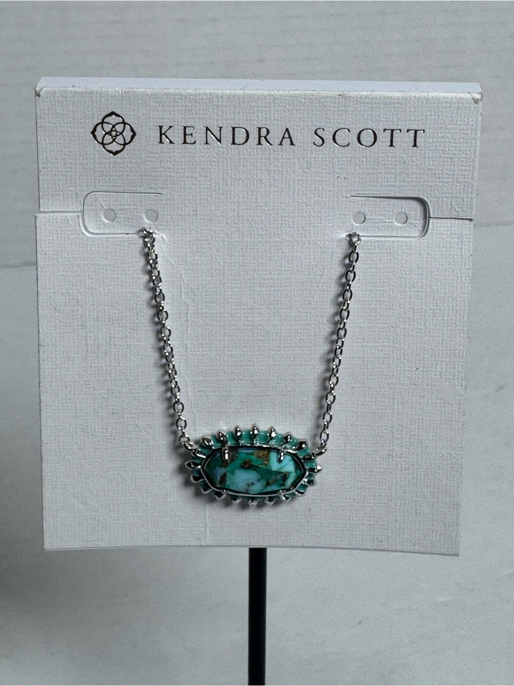 Kendra Scott Elisa Turquoise Colorburst  Pendant Necklace - Rhodium